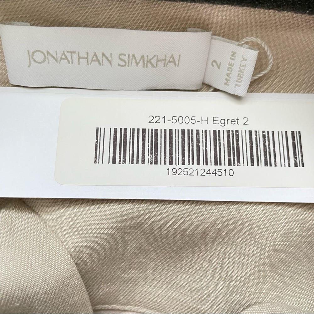 Jonathan Simkhai Belted Cutout Twill Playsuit Cream Linen Women’s Size 2 NWT - Picture 13 of 14